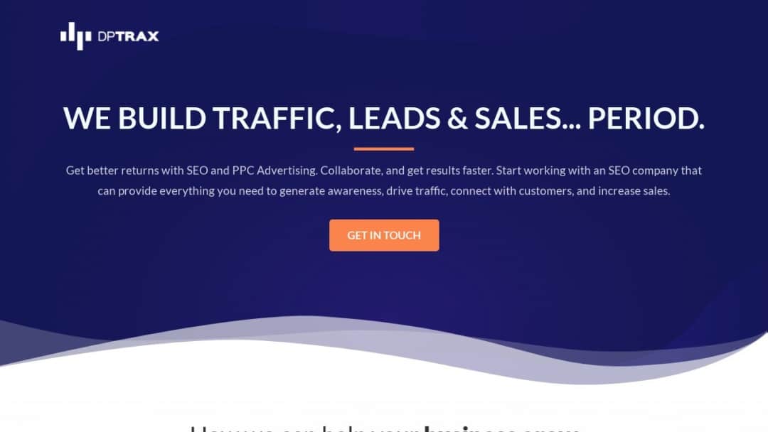 Screenshot of DPTRAX's Website