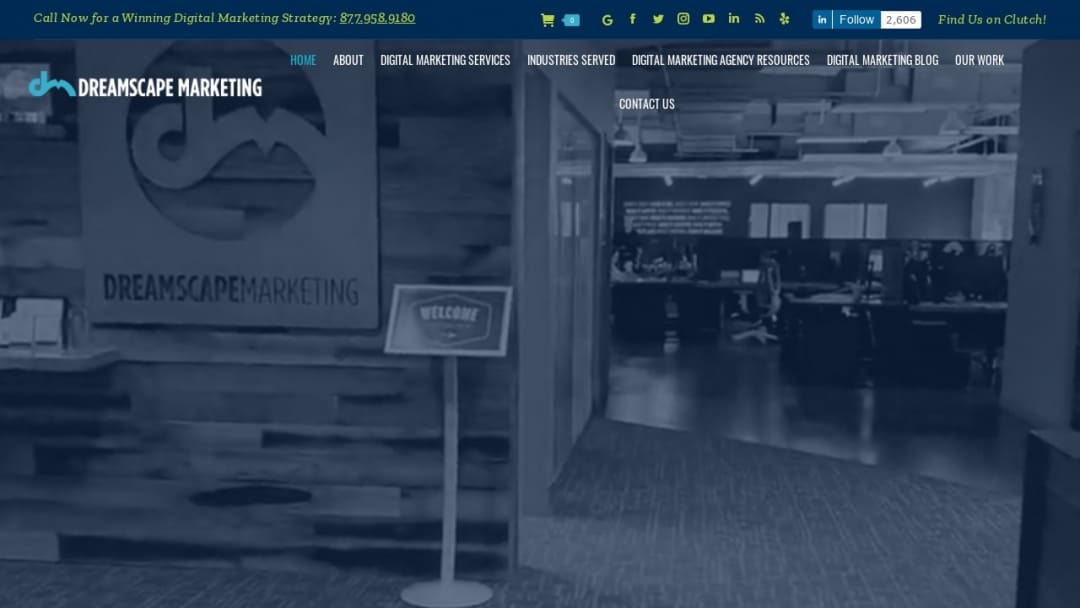 Screenshot of Dreamscape Marketing's Website