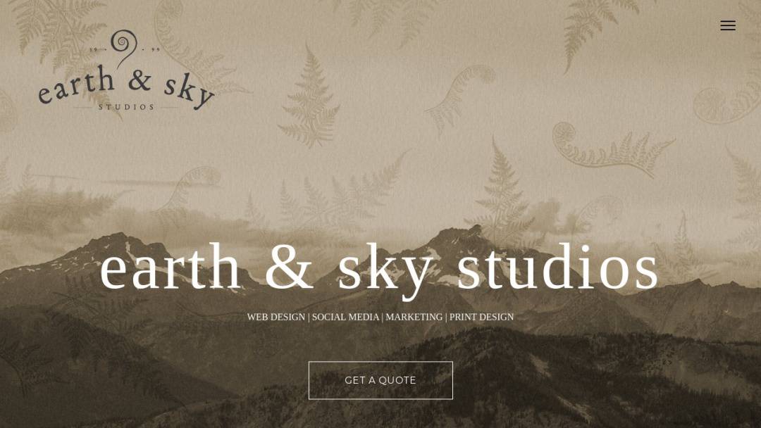 Screenshot of Earth and Sky Studios's Website
