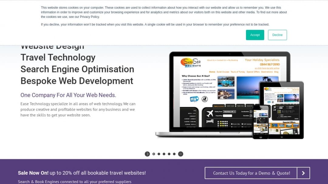 Screenshot of Ease Technology's Website