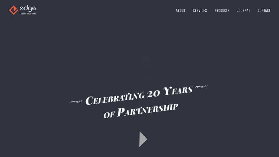 Screenshot of Edge Multimedia's Website