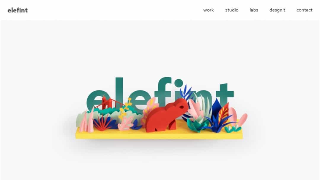 Screenshot of Elefint's Website