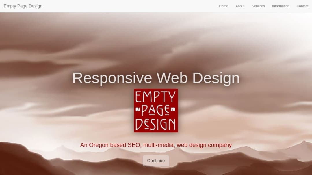 Screenshot of Empty Page Design's Website