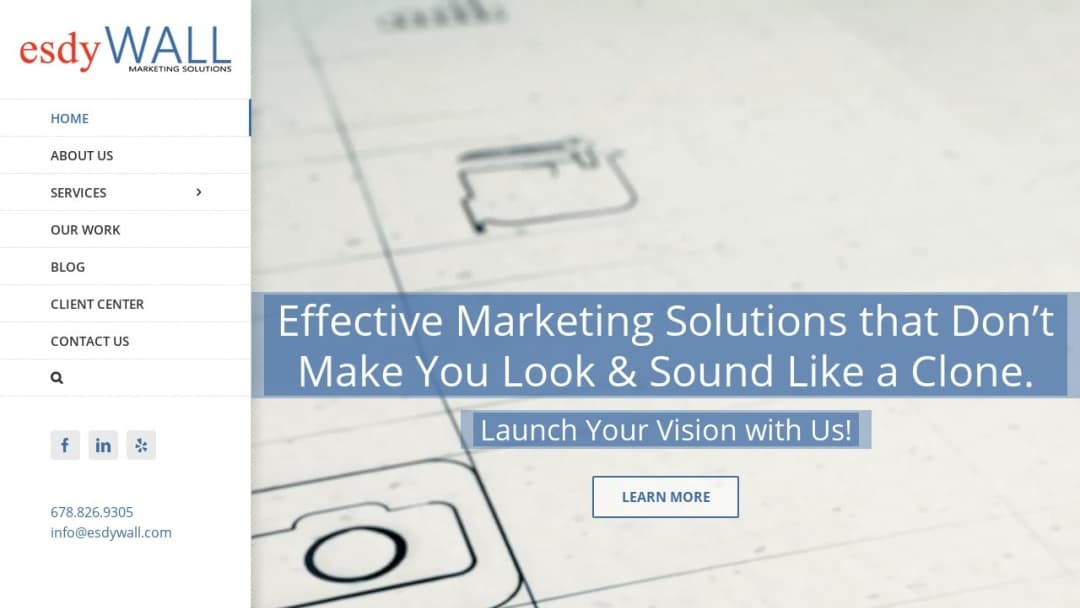 Screenshot of Esdy Wall's Website