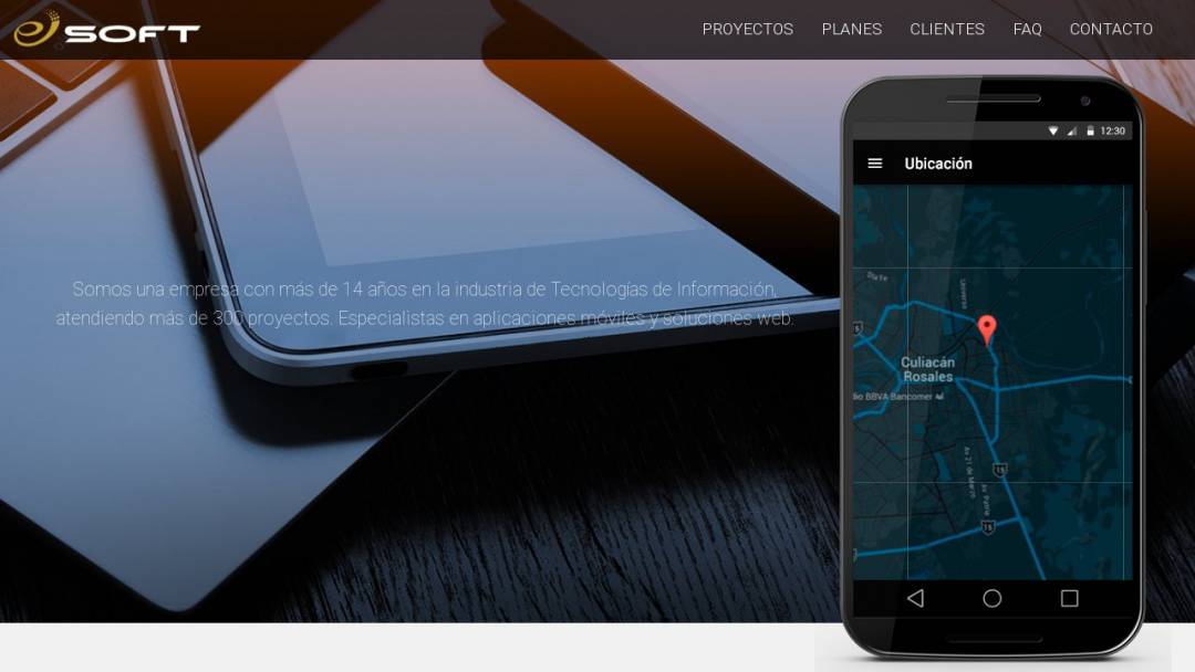 Screenshot of Esoft's Website
