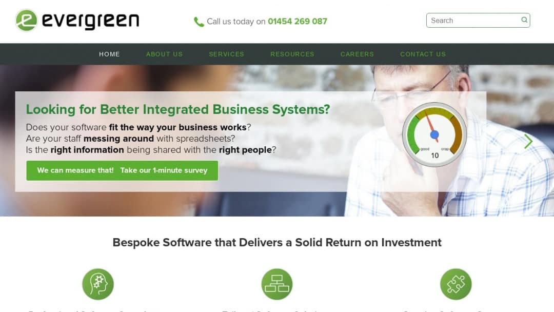Screenshot of Evergreen Computing Ltd's Website