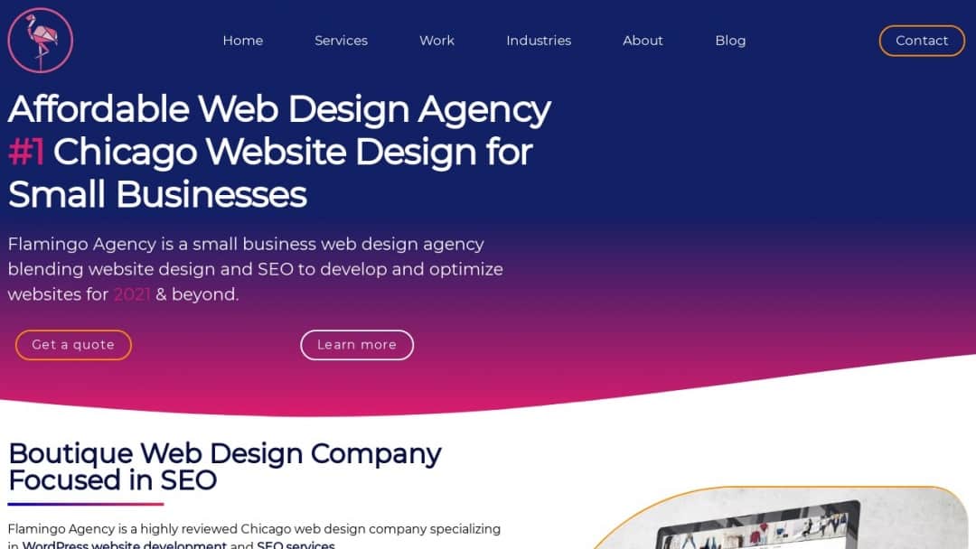 Screenshot of Flamingo Agency's Website