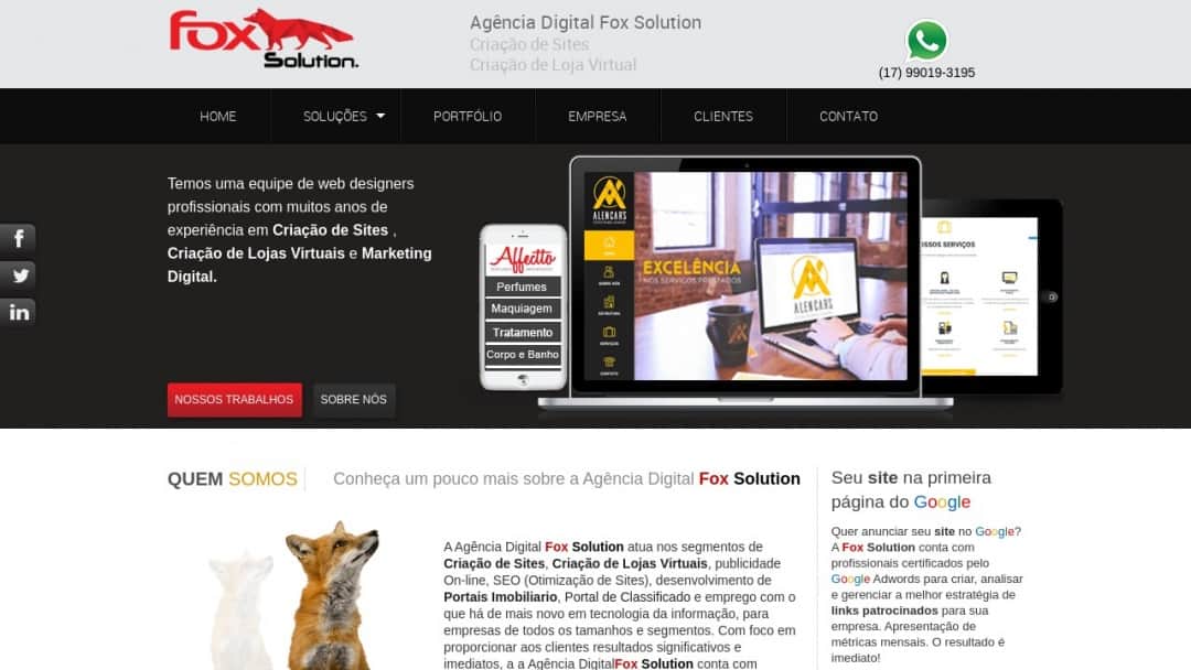 Screenshot of Fox Solutions's Website