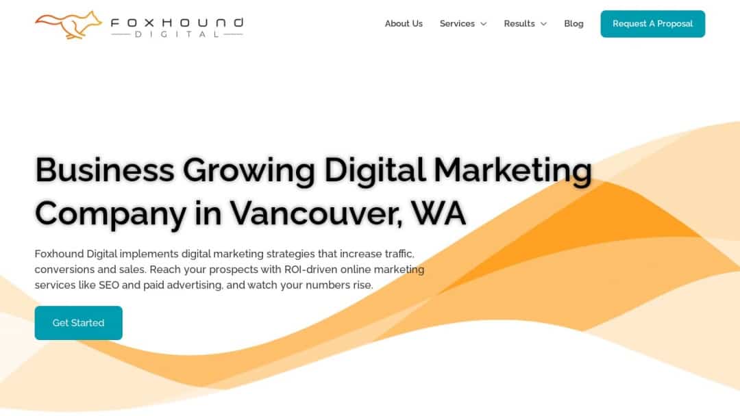 Screenshot of Foxhound Digital's Website