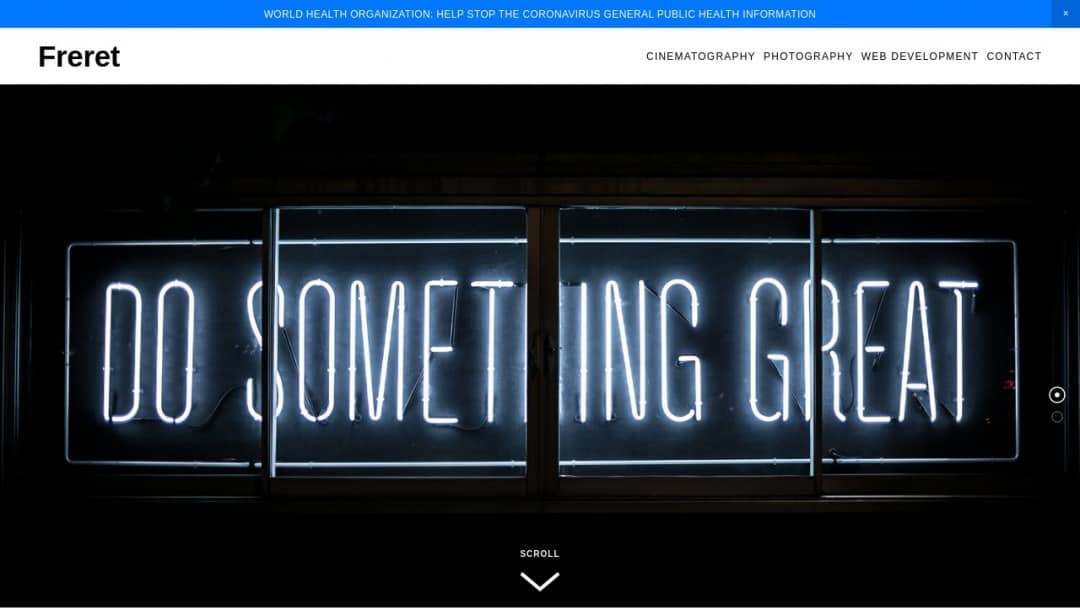 Screenshot of Freret Digital Media's Website