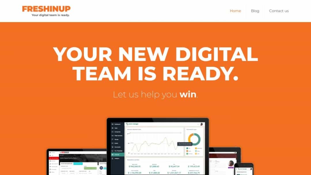 Screenshot of FreshinUp's Website