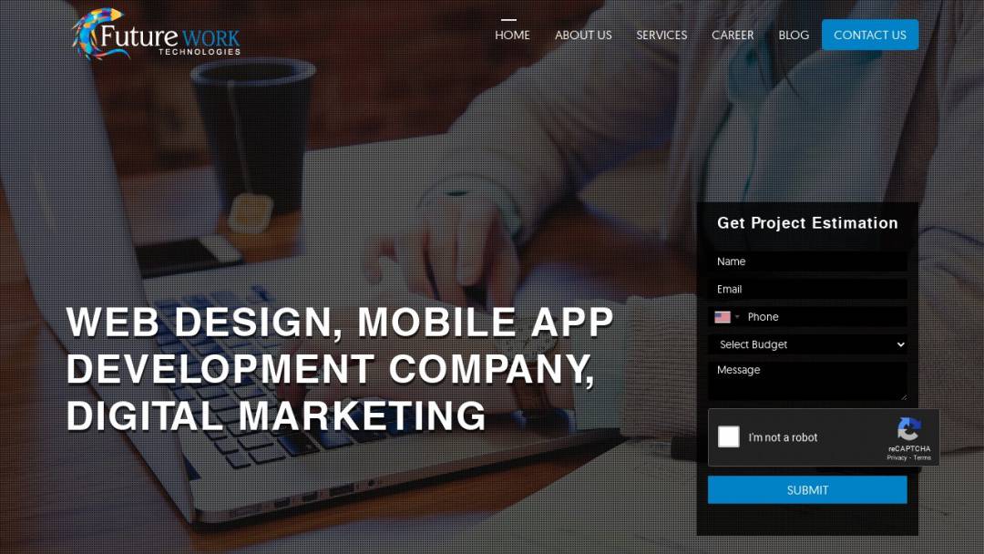 Screenshot of Future Works's Website