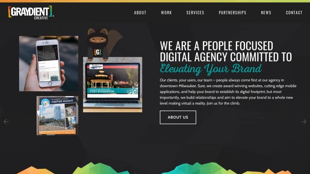 Screenshot of Graydient Creative's Website