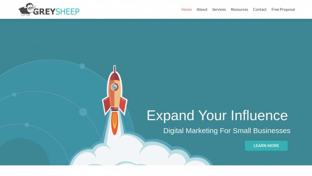 Screenshot of Grey Sheep Digital's Website