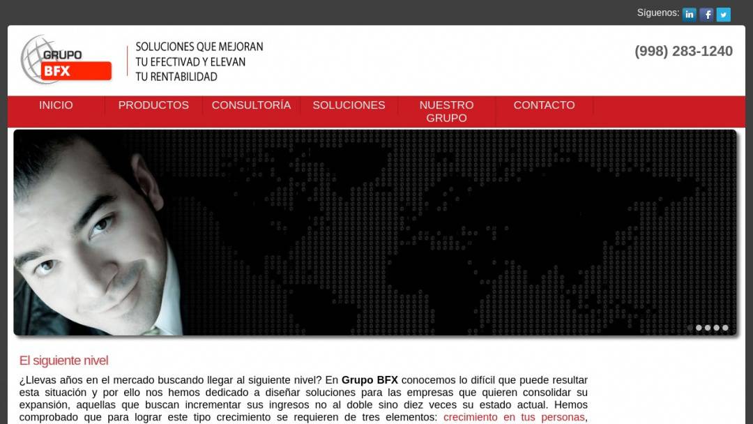 Screenshot of Group BFX's Website