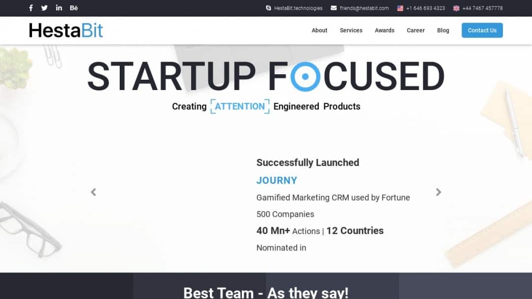 Screenshot of Hestabit Technologies's Website