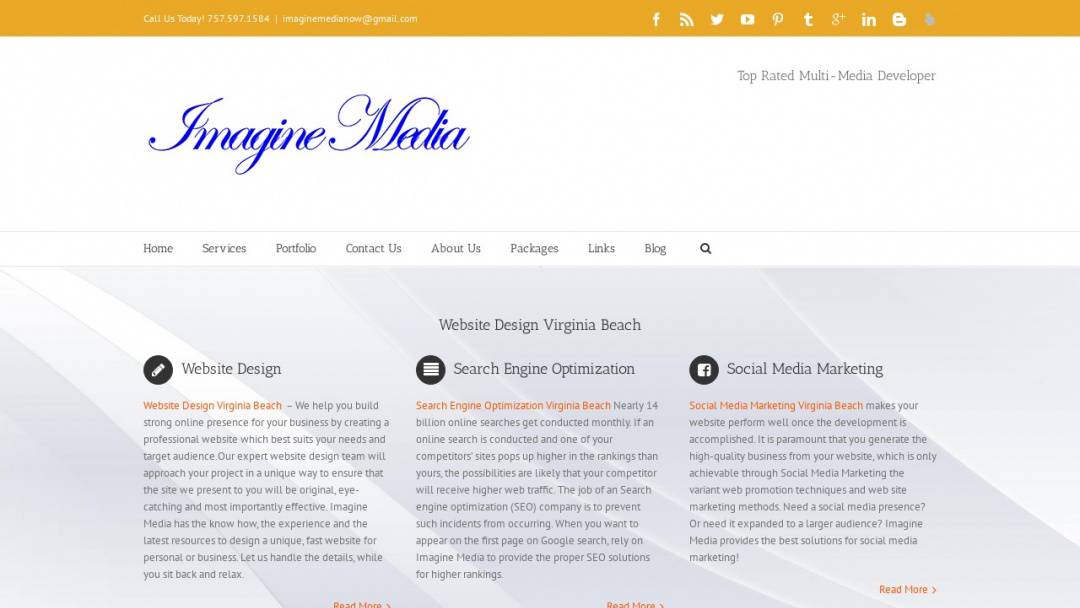Screenshot of Imagine Media VA's Website