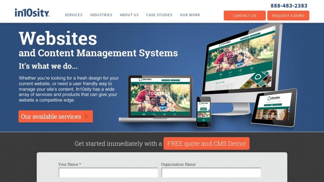 Screenshot of In10sity Interactive's Website