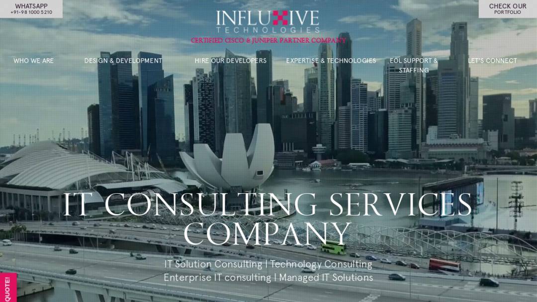 Screenshot of Influxive Technologies Pvt. Ltd's Website