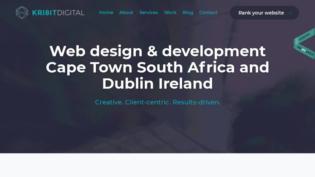 Screenshot of Kri8it Digital's Website