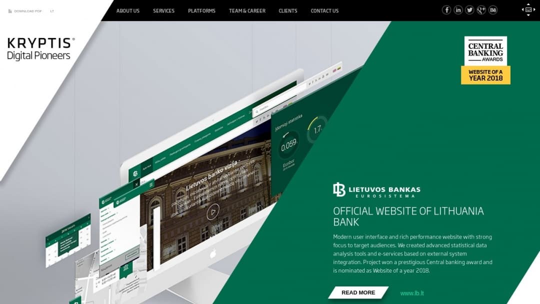 Screenshot of Kryptis Digital Agency's Website