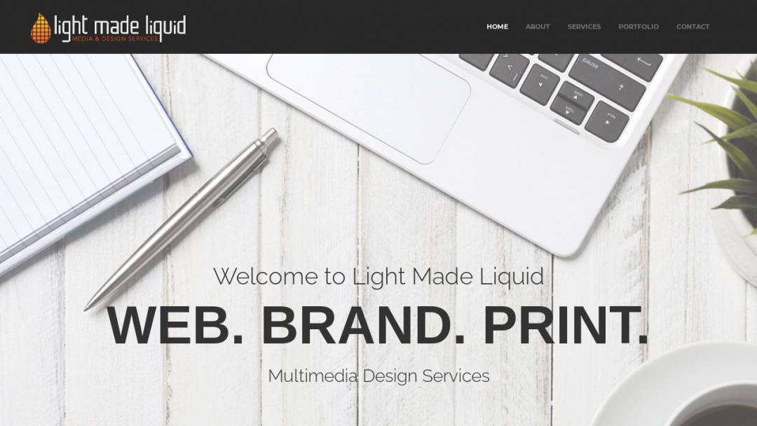 Screenshot of Light Made Liquid, LLC's Website