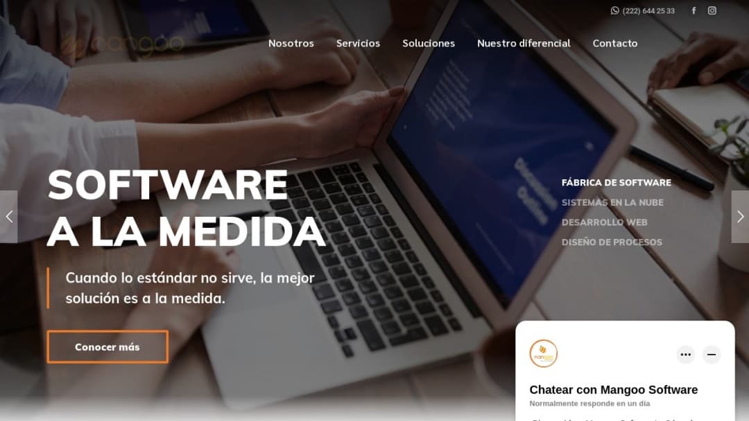 Screenshot of Mangoo's Website