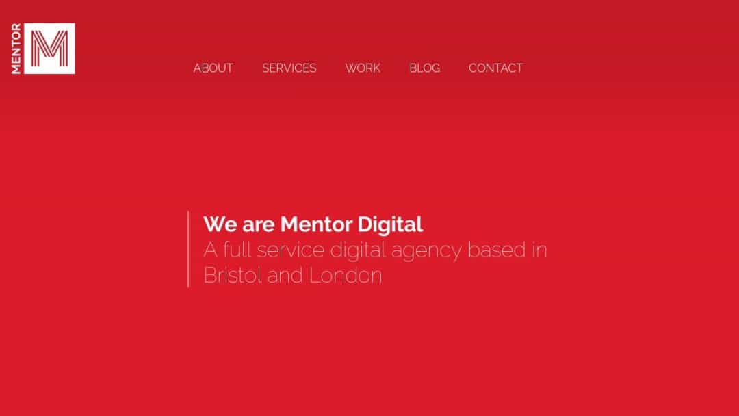 Screenshot of Mentor Digital's Website