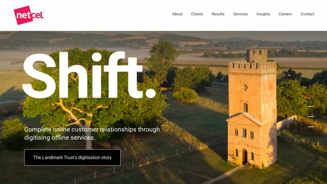 Screenshot of Netcel's Website