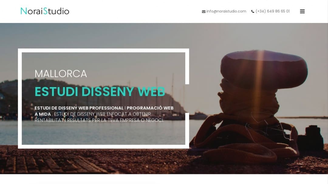 Screenshot of NoraiStudio: Estudio creativo de diseño web, Mallorca's Website