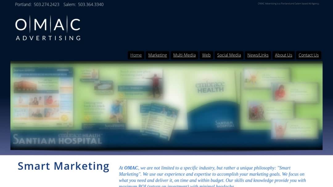 Screenshot of OMAC Advertising's Website