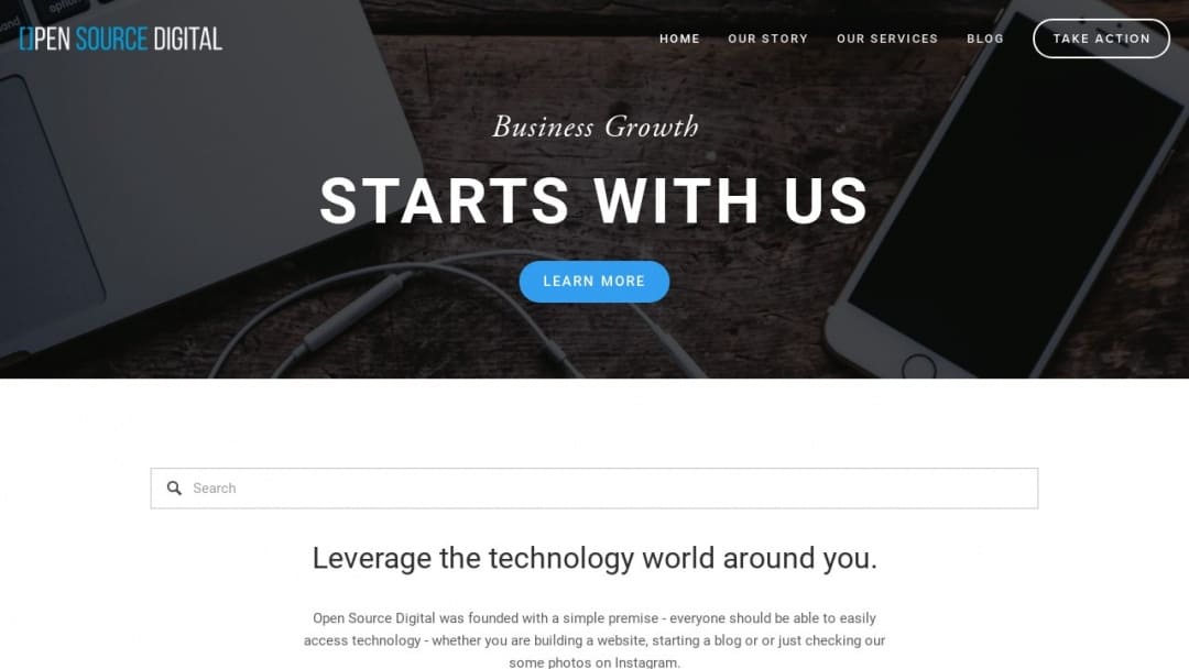 Screenshot of Open Source Digital's Website