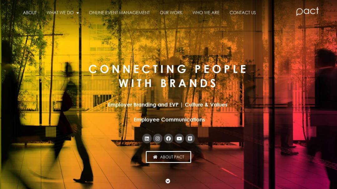 Screenshot of PACT's Website