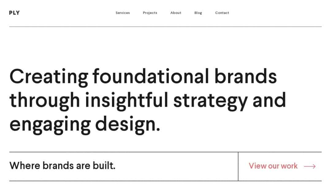 Screenshot of Ply Creative's Website