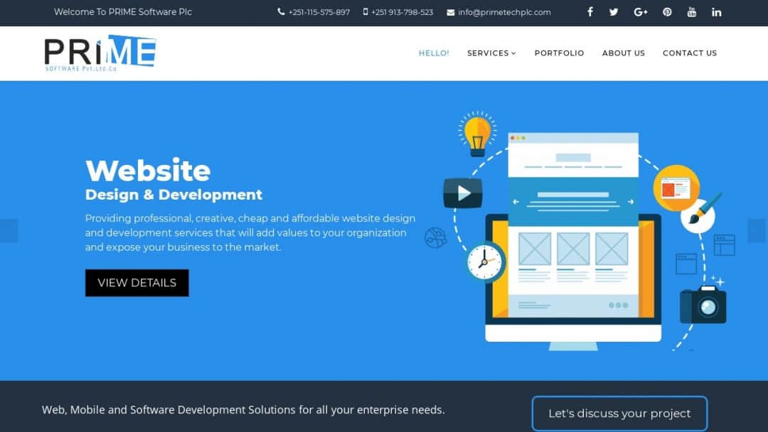 Screenshot of PRIME Software Plc's Website