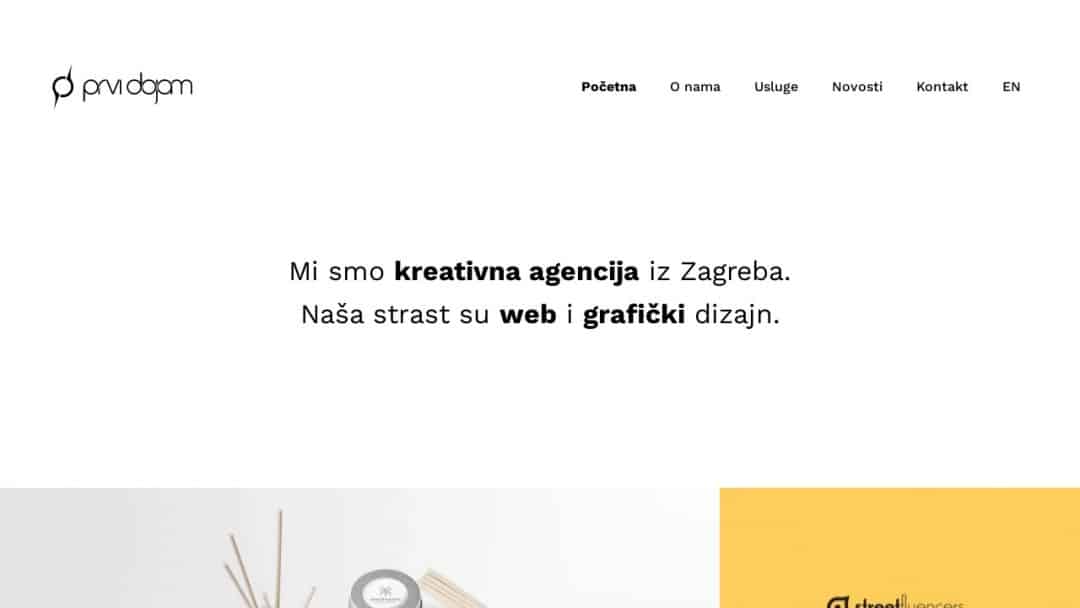 Screenshot of Prvi dojam's Website