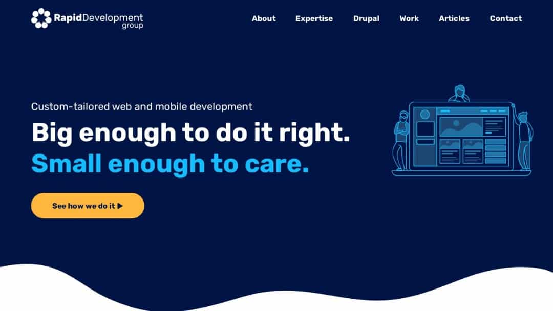 Screenshot of Rapid Development Group, LLC's Website