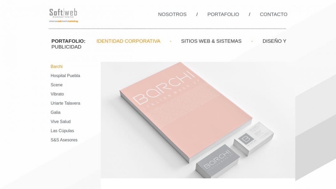 Screenshot of Softweb de México's Website