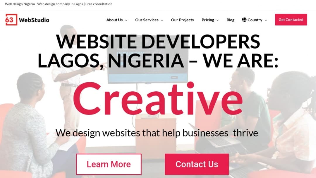 Screenshot of 63 WebStudio's Website