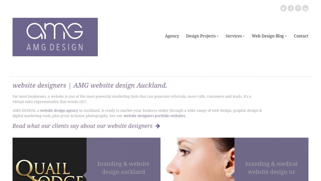 Screenshot of AMG DESIGN's Website