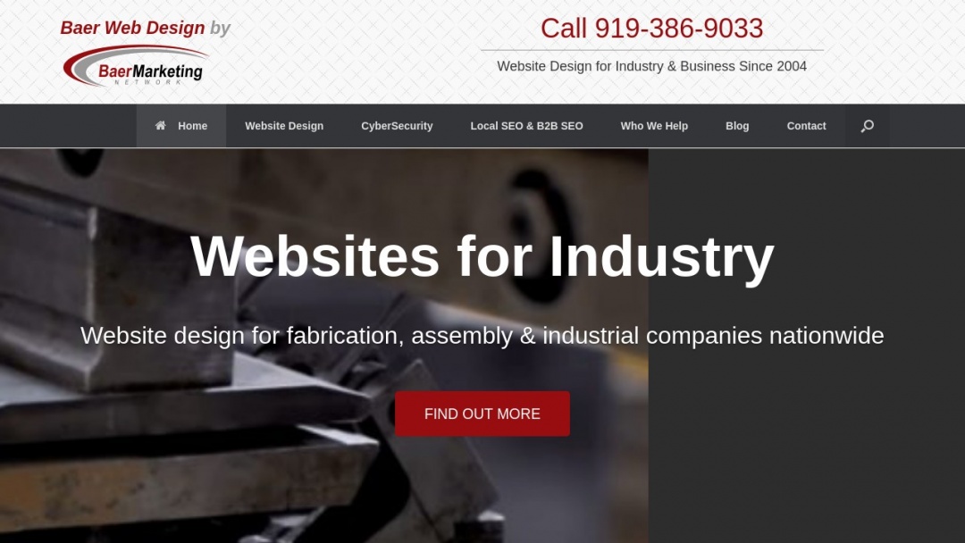 Screenshot of Baer Web Design's Website