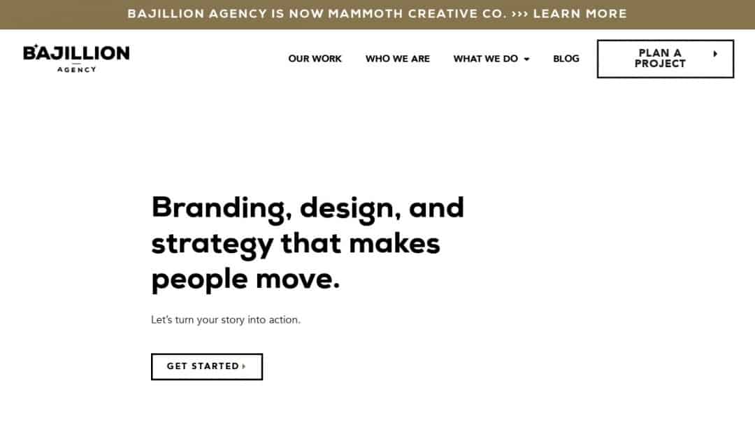 Screenshot of BAJILLION AGENCY's Website