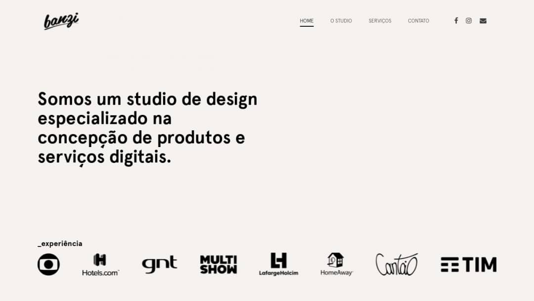 Screenshot of Banzi Design Studio's Website