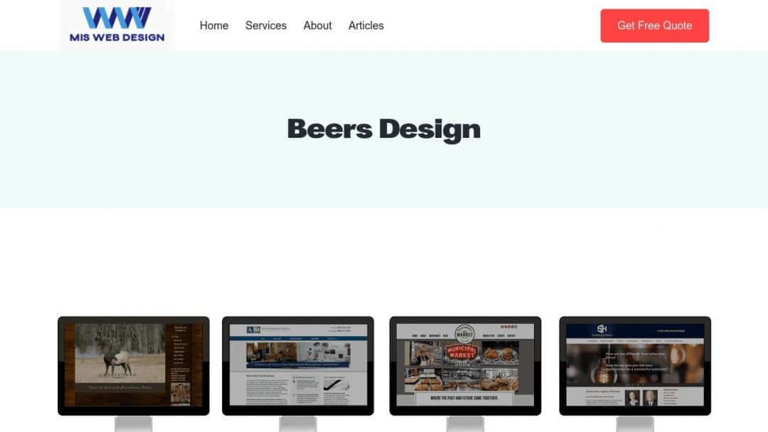 Screenshot of Beers Design's Website
