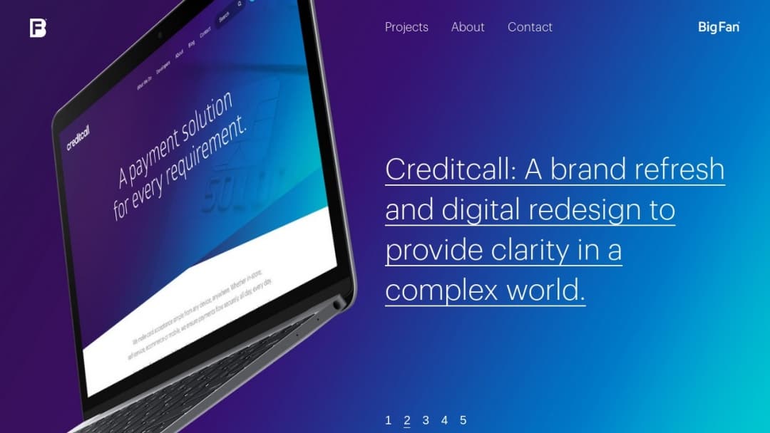 Screenshot of Big Fan's Website