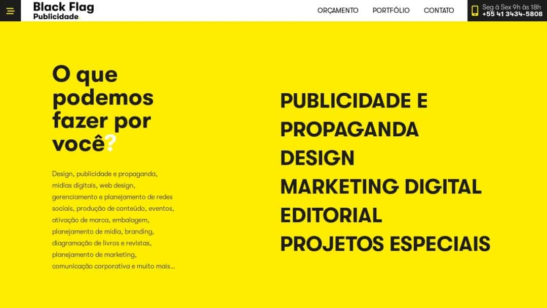 Screenshot of Black Flag Publicidade's Website