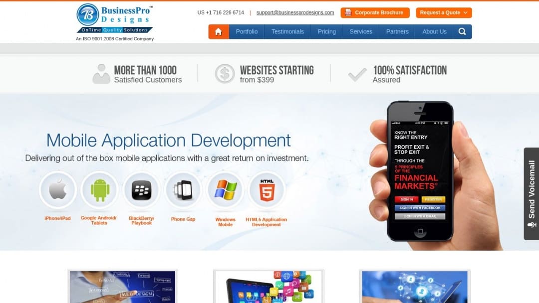 Screenshot of Business Pro Designs's Website