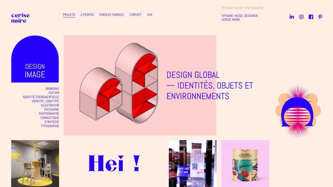 Screenshot of Cerise noire's Website