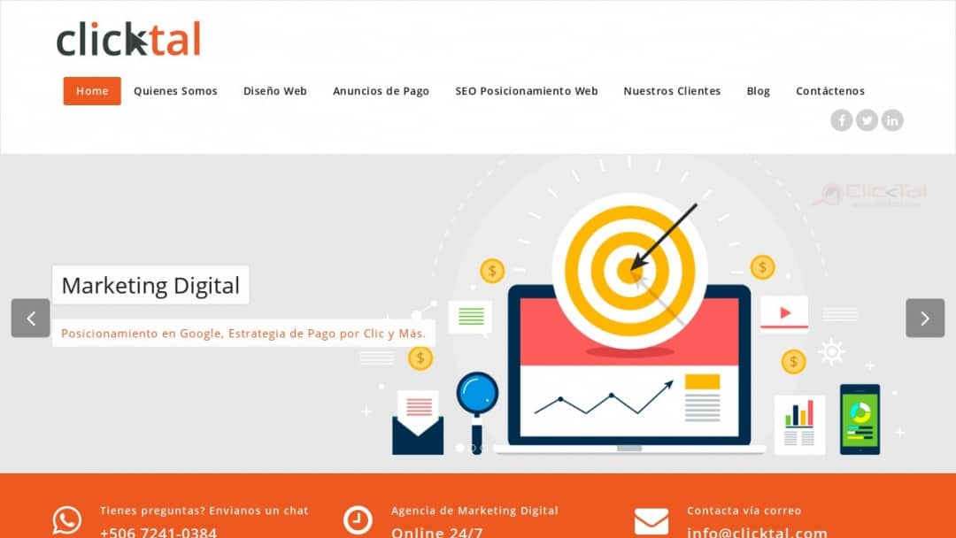 Screenshot of Clicktal Agencia Marketing Digital's Website