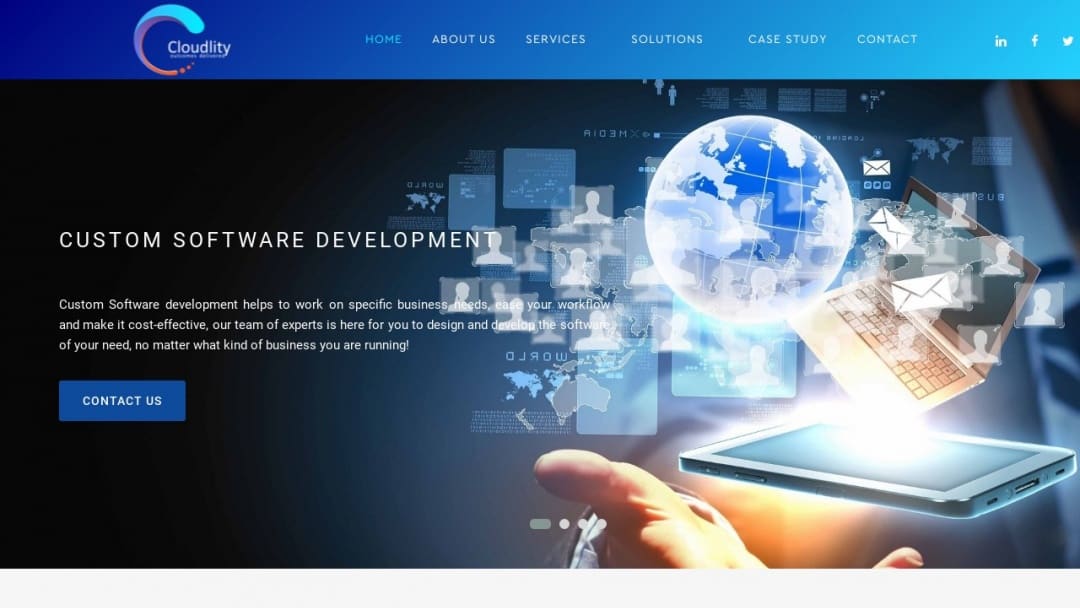 Screenshot of Cloudlity Softwares Pvt Ltd's Website